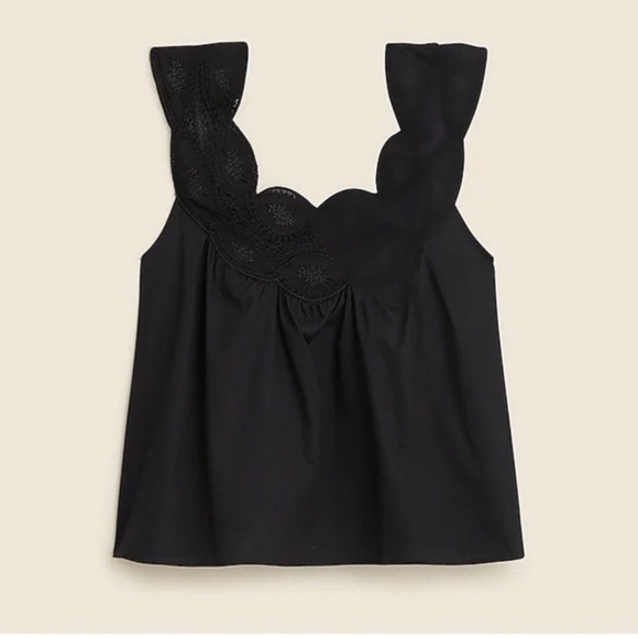 NWT J. Crew Swingy Lace Top Black Blouse Women's Size XL - Picture 1 of 9